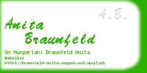 anita braunfeld business card